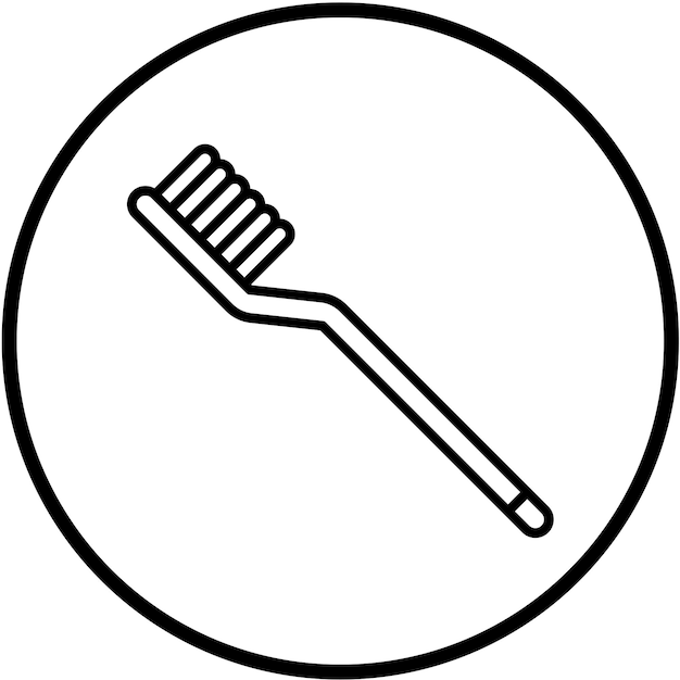 Estilo del icono del cepillo de dientes de diseño vectorial