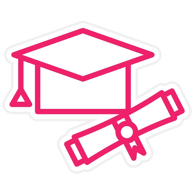 Estilo del icono de la ceremonia de graduación de diseño vectorial