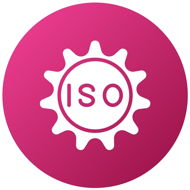 Estilo del icono de certificación ISO de diseño vectorial