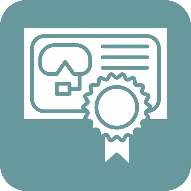 Estilo del icono del certificado de buceo de diseño vectorial