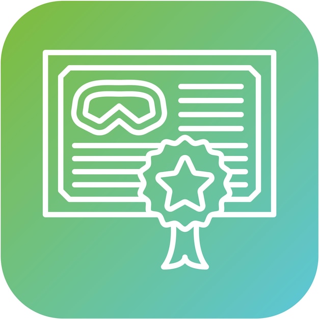 Estilo del icono del certificado de buceo de diseño vectorial