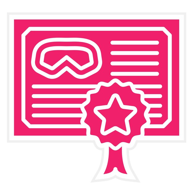 Estilo del icono del certificado de buceo de diseño vectorial