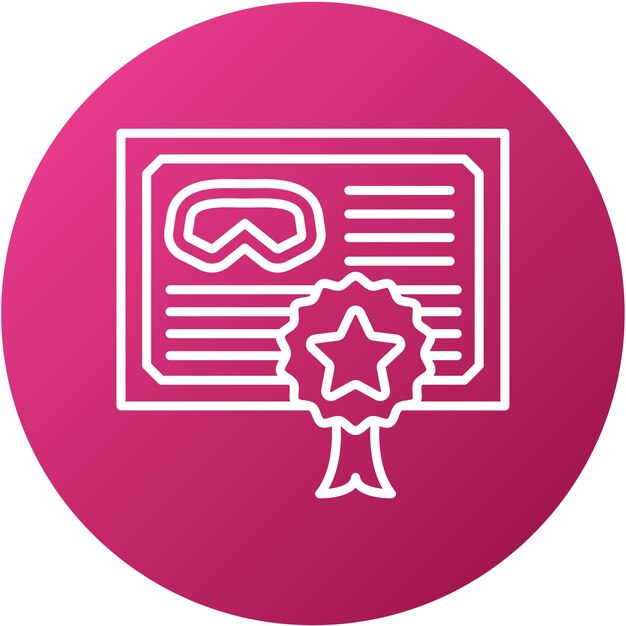 Estilo del icono del certificado de buceo de diseño vectorial