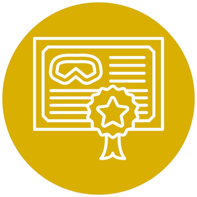 Estilo del icono del certificado de buceo de diseño vectorial