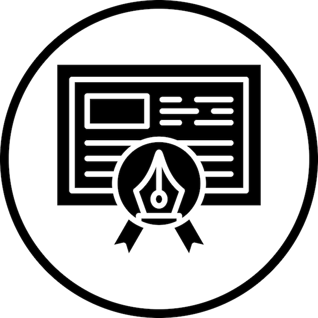 Estilo del icono del certificado de diseño vectorial