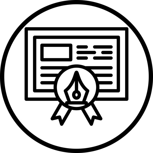 Estilo del icono del certificado de diseño vectorial