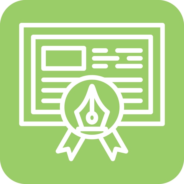 Estilo del icono del certificado de diseño vectorial