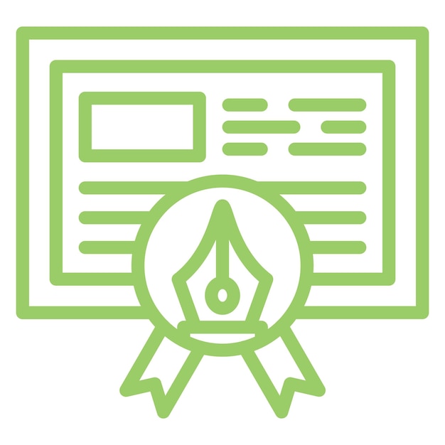 Estilo del icono del certificado de diseño vectorial