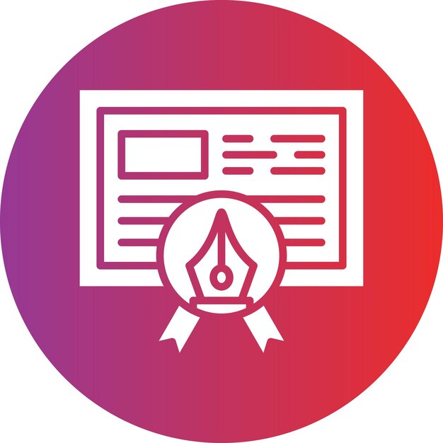 Estilo del icono del certificado de diseño vectorial