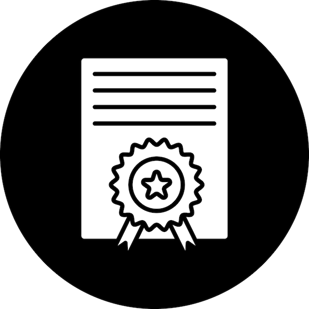 Estilo del icono del certificado de diseño vectorial