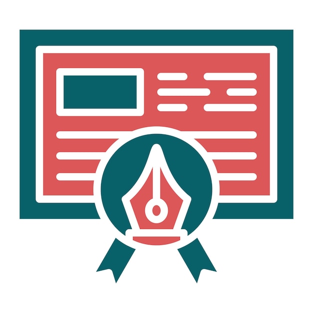 Estilo del icono del certificado de diseño vectorial