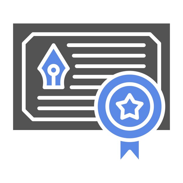 Vector estilo del icono del certificado de diseño vectorial