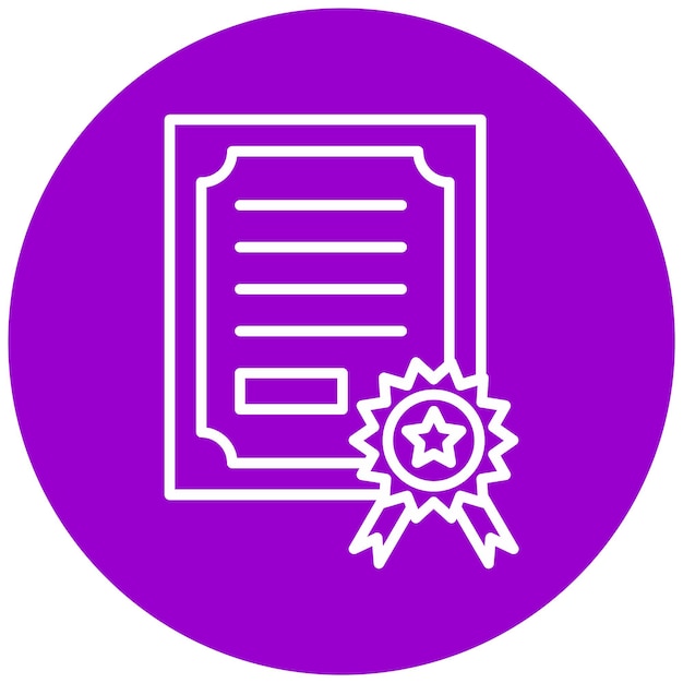 Estilo del icono del certificado de diseño vectorial