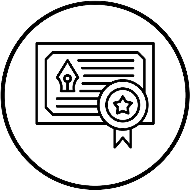 Estilo del icono del certificado de diseño vectorial