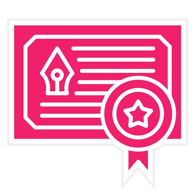Estilo del icono del certificado de diseño vectorial