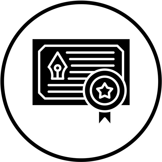 Estilo del icono del certificado de diseño vectorial