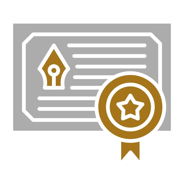 Estilo del icono del certificado de diseño vectorial