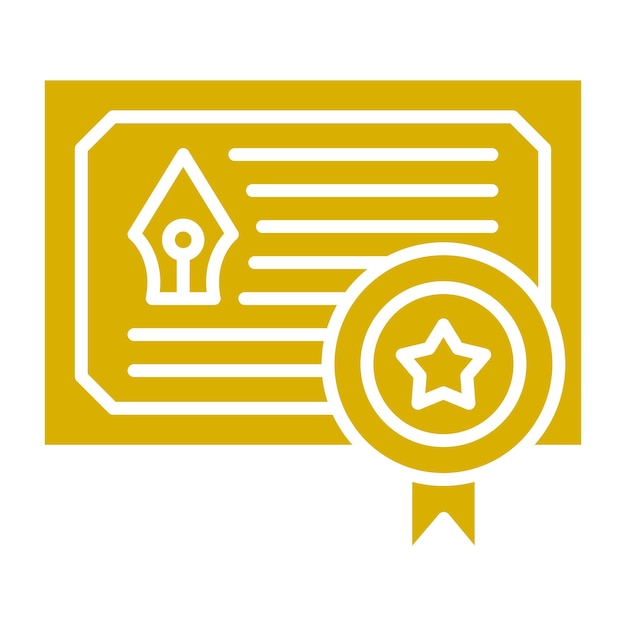 Estilo del icono del certificado de diseño vectorial