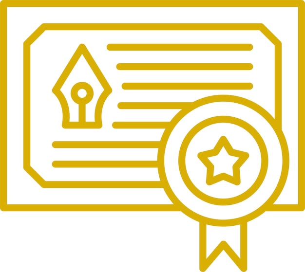 Estilo del icono del certificado de diseño vectorial
