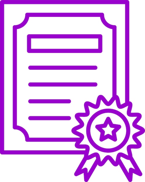 Estilo del icono del certificado de diseño vectorial