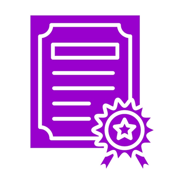 Estilo del icono del certificado de diseño vectorial