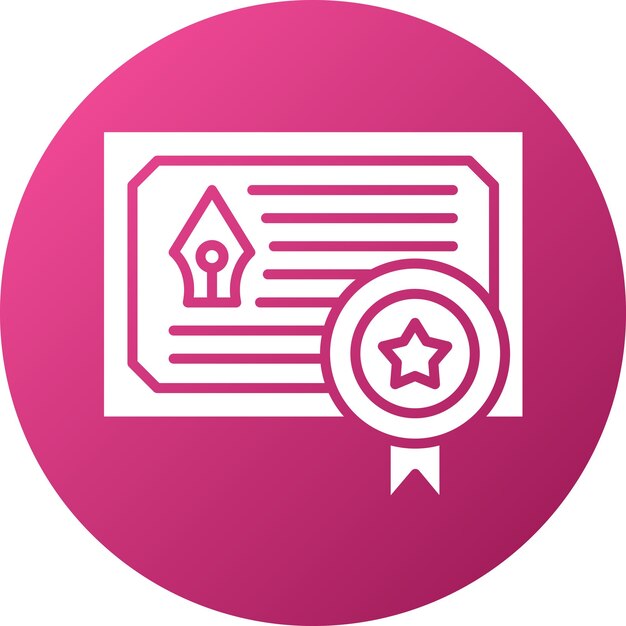 Estilo del icono del certificado de diseño vectorial