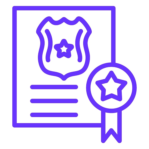 Estilo del icono del certificado de la policía