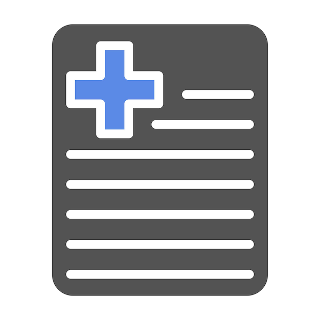 Estilo del icono del certificado de salud de diseño vectorial