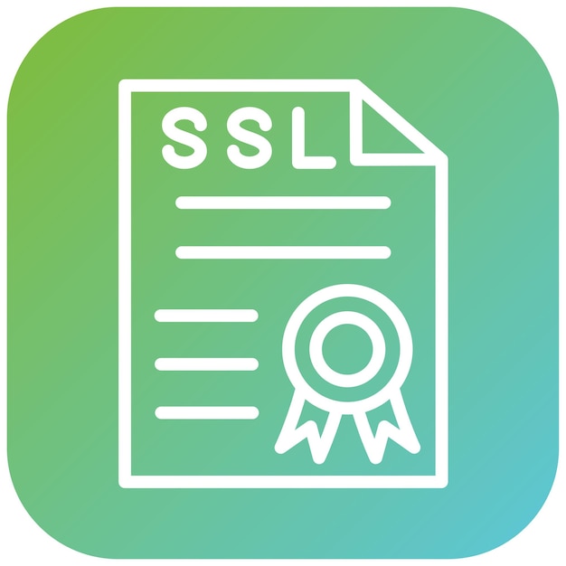 Estilo del icono del certificado SSL de diseño vectorial
