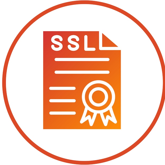 Estilo del icono del certificado SSL de diseño vectorial