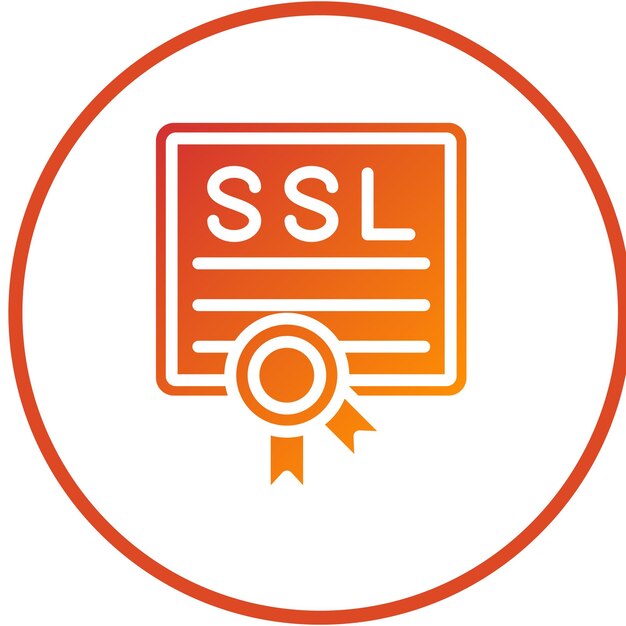 Estilo del icono del certificado SSL de diseño vectorial