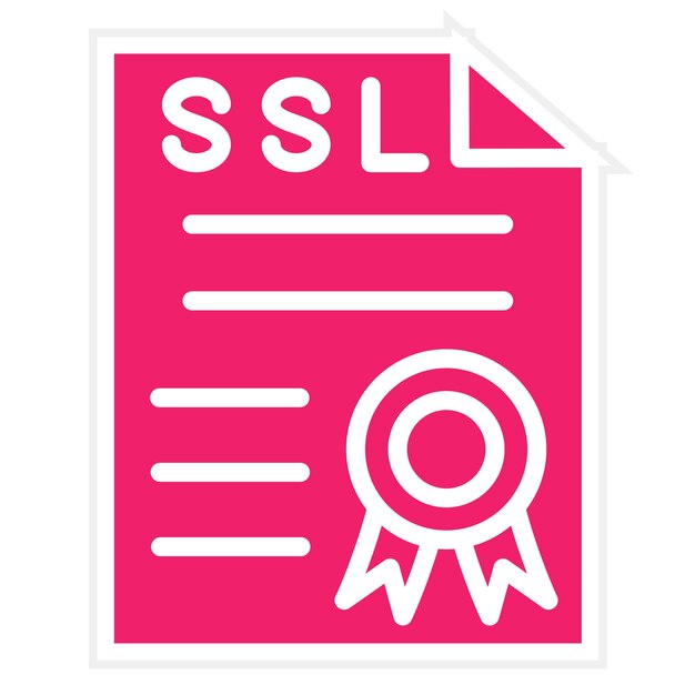 Estilo del icono del certificado SSL de diseño vectorial