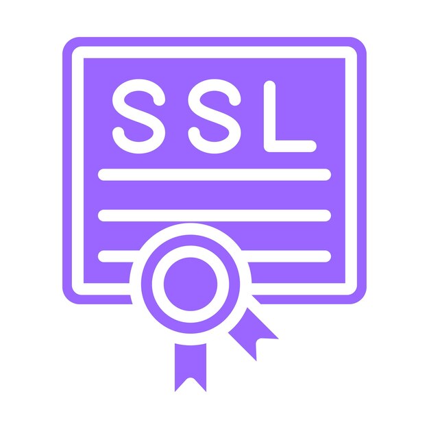 Estilo del icono del certificado SSL de diseño vectorial