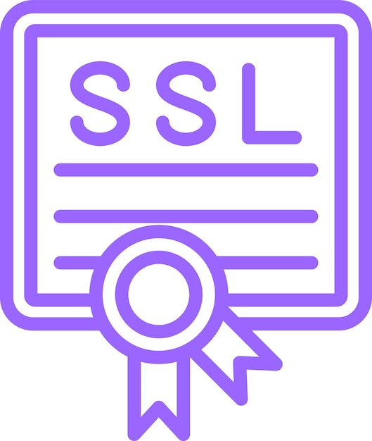 Estilo del icono del certificado SSL de diseño vectorial