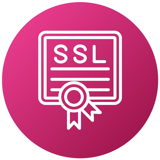 Estilo del icono del certificado SSL de diseño vectorial
