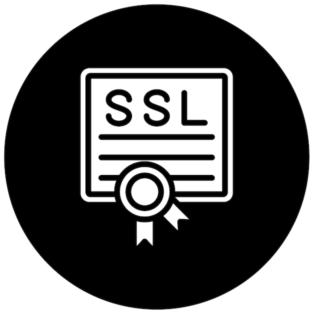 Estilo del icono del certificado SSL de diseño vectorial
