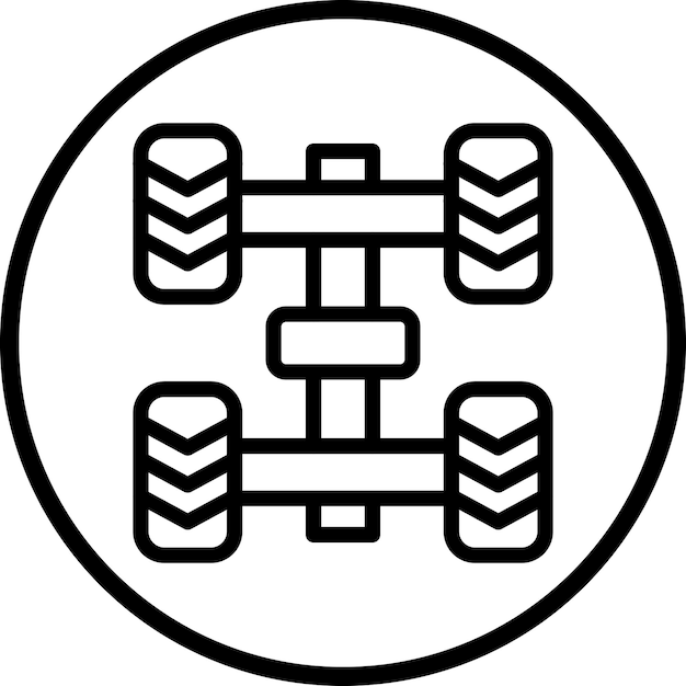 Vector estilo del icono del chasis