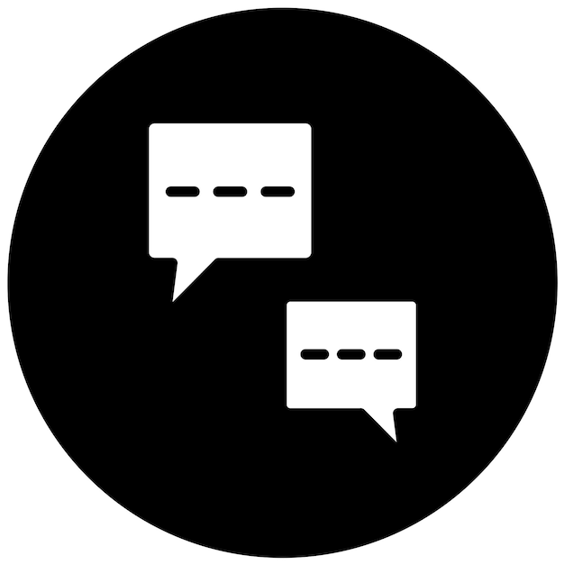 Estilo de icono de chat de diseño vectorial de VR