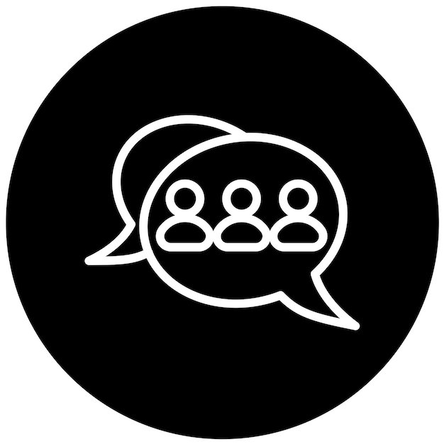 Estilo del icono de chat del equipo de diseño vectorial