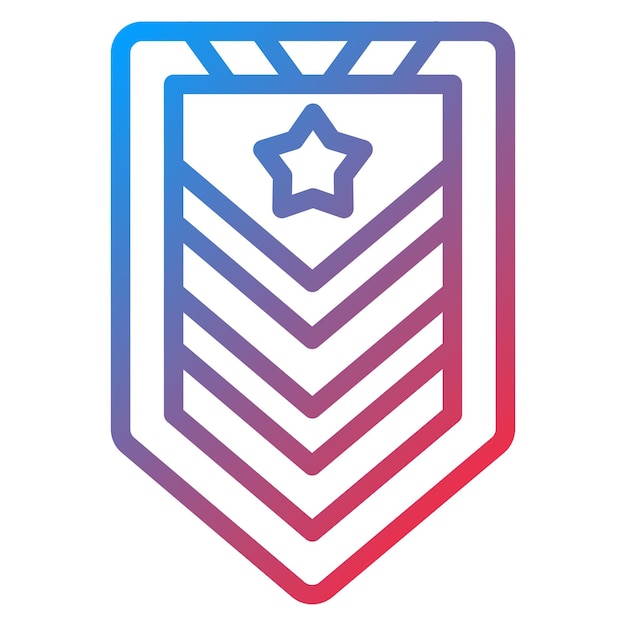 El estilo del icono Chevron del ejército