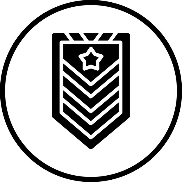 El estilo del icono Chevron del ejército