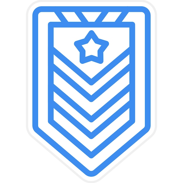 El estilo del icono Chevron del ejército