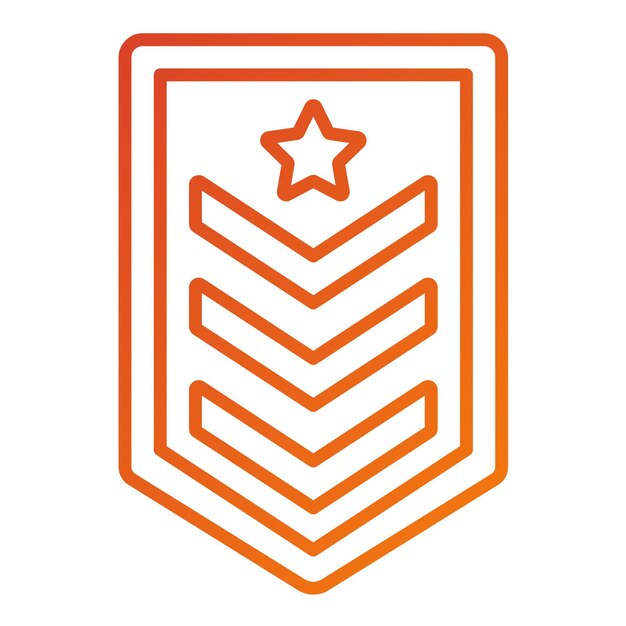 El estilo del icono Chevron del ejército