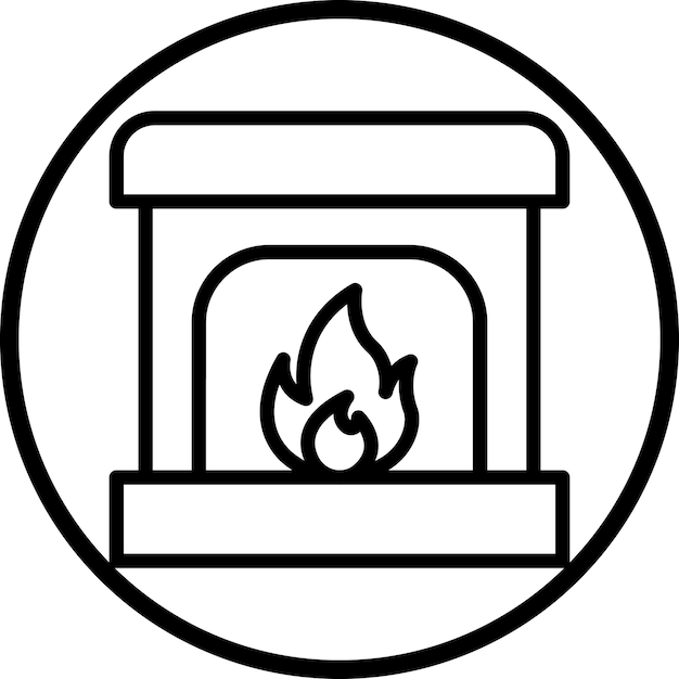 Estilo del icono de la chimenea de diseño vectorial