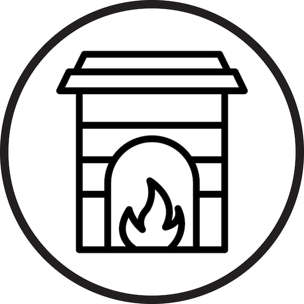 Estilo del icono de la chimenea de diseño vectorial