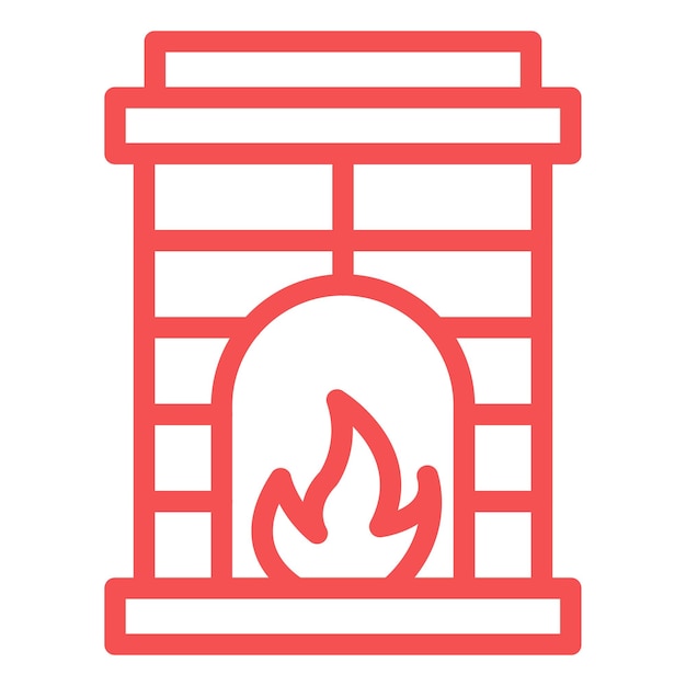 Estilo del icono de la chimenea de diseño vectorial