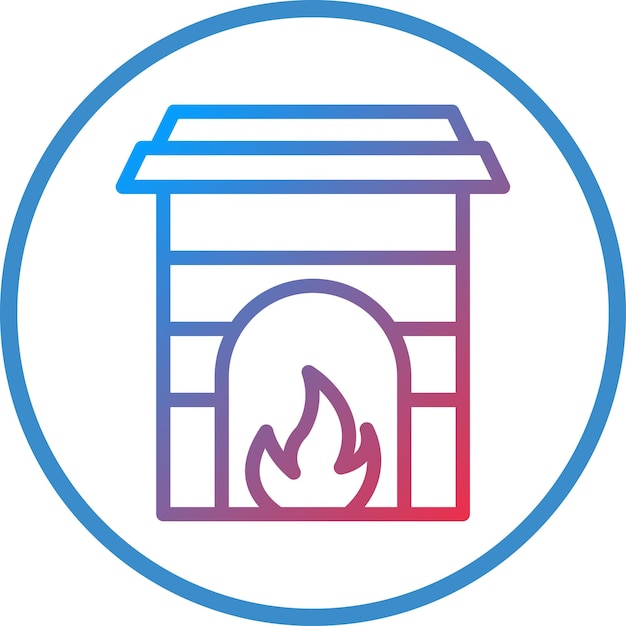 Estilo del icono de la chimenea de diseño vectorial