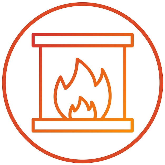 Estilo del icono de la chimenea de diseño vectorial