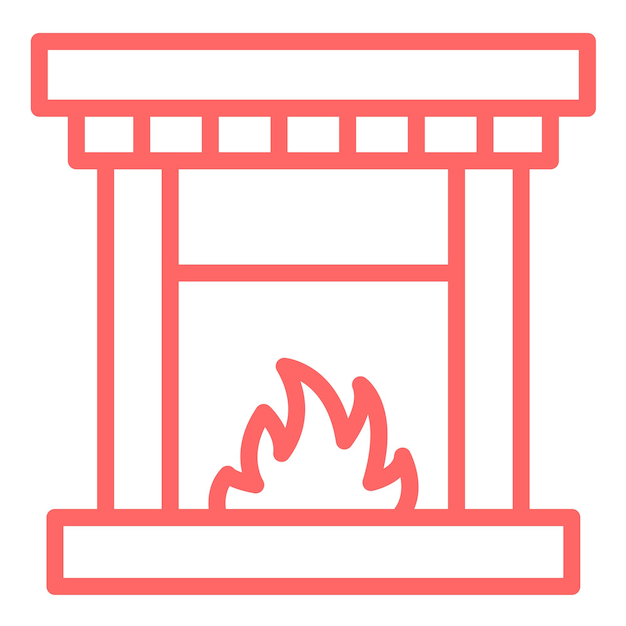 Estilo del icono de la chimenea de diseño vectorial