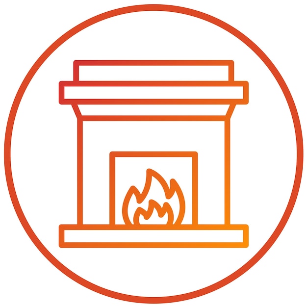 Estilo del icono de la chimenea de diseño vectorial